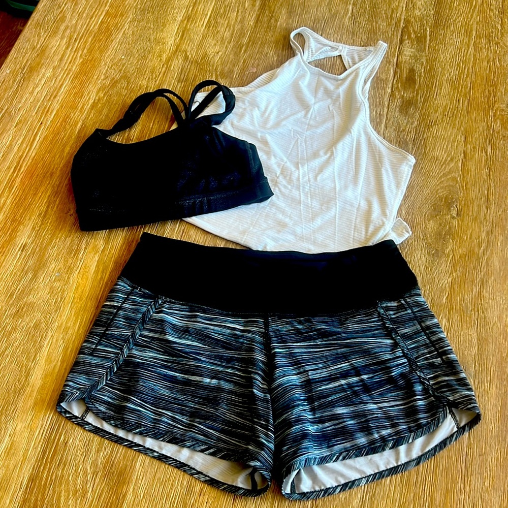 Bundle of LULULEMON-tank, shorts & sportsbra, EUC!